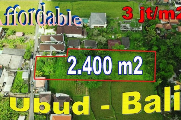 Affordable 2,400 m2 LAND in Ubud Pejeng BALI for SALE TJUB845